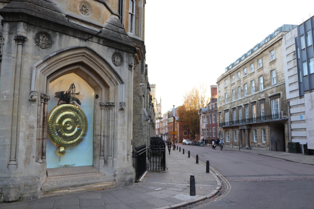 Corpus Clock Cambridge empty street