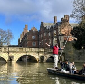 Punting with Lets Go Punting - outside Trinity College and Kitchen Bridge