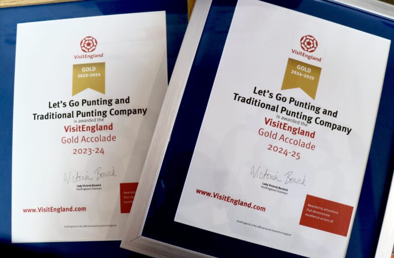 Visit England Gold Accolade Award Let's Go Punting