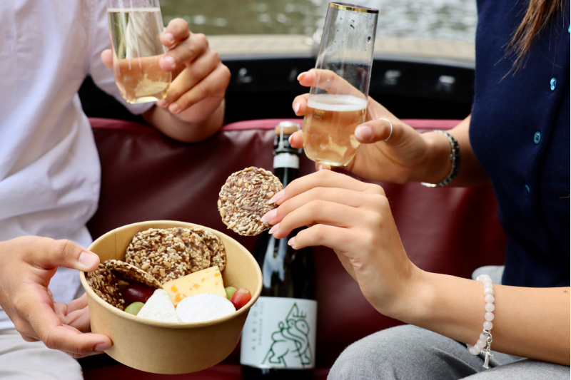 wine and cheese event on the river cam
