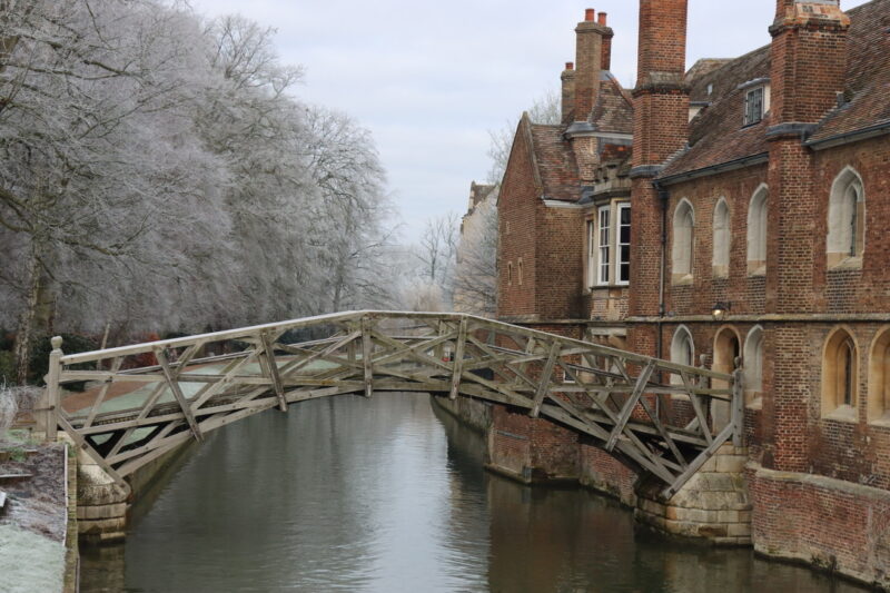 Mathamatical Bridge in December at Cambridge university