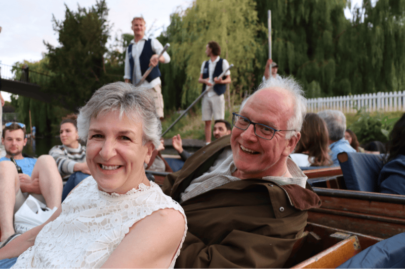 Punting Group in Cambridge on the River Cam