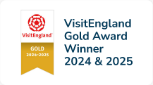 VisitEngland Gold Award winner 2024 & 2025 badge.
